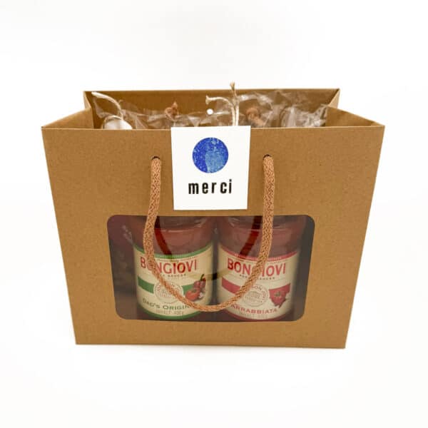 Geschenk-Säckli gross <br> MERCI blau