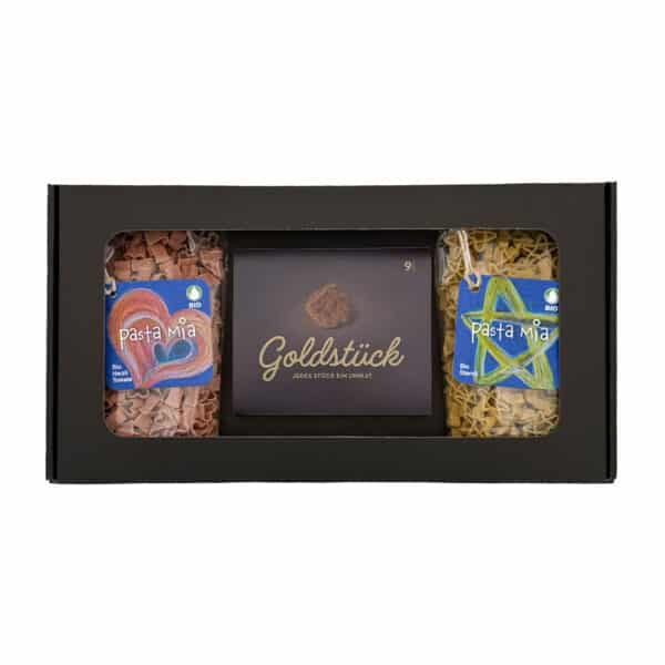 Sichtfensterbox klein <br> 2x Pasta nach Wahl & Goldstück